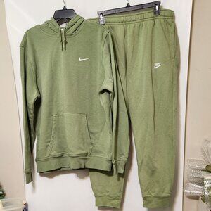 Nike Club Fleece Sweatsuit Men's Tracksuit Set Oil Green (BV2671-386) SIZE XLarg